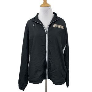 Under Armour Jacket Womens L Large Black Full Zip Mock West Point Racquetball
